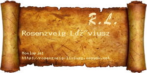 Rosenzveig Líviusz névjegykártya