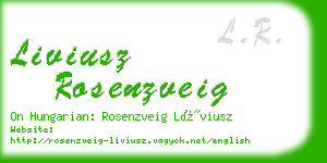 liviusz rosenzveig business card